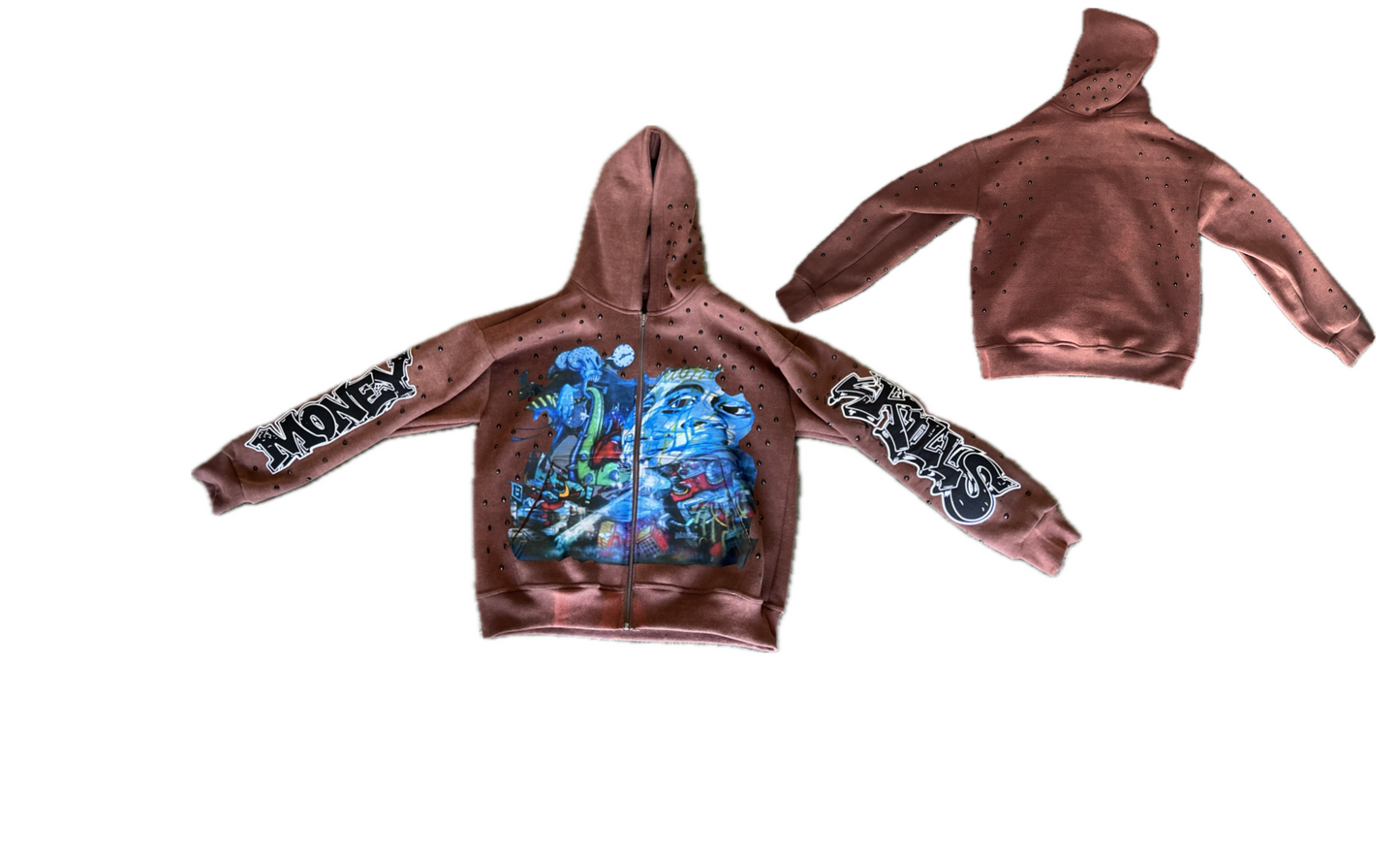 Retro graffiti zip up